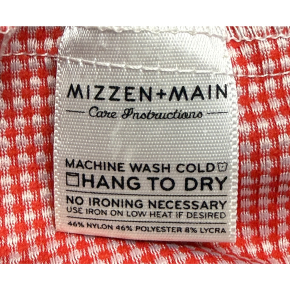 Mizzen + Main Shirt Mens XL Red Trim Fit Traditional Nylon Blend Stretch Preppy - Picture 9 of 10